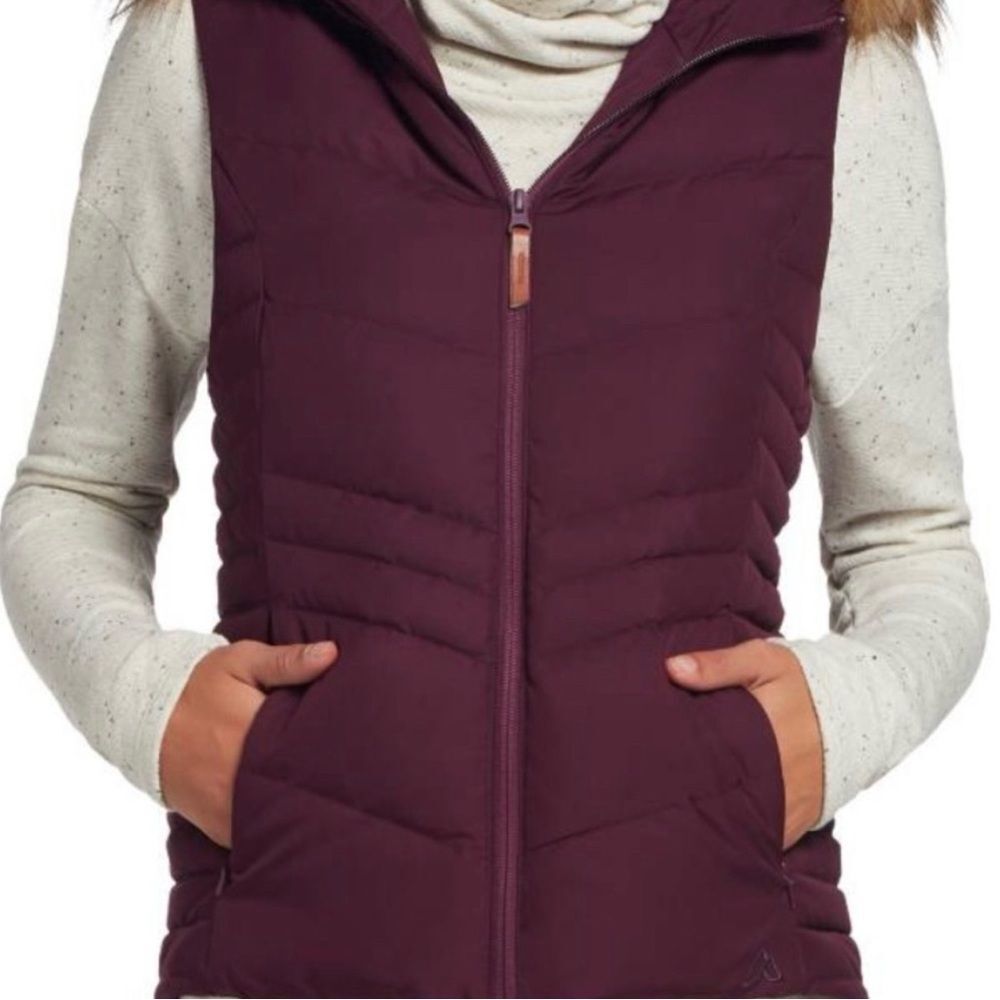 Alpine Design Womens Purple Down Puffer Hooded Vest Size XS